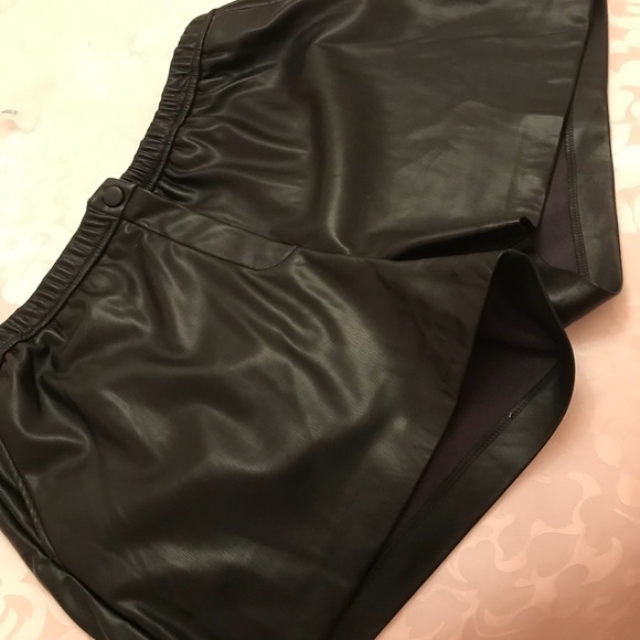 VENUS Pants - PRICE DROP. Black Faux Leather Shorts